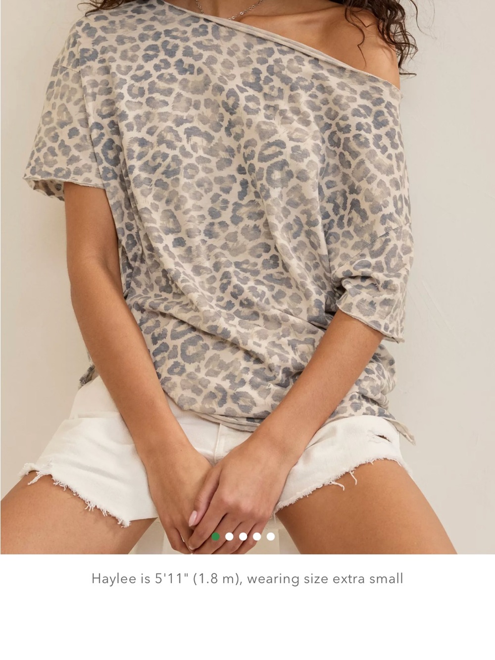 NWT 100% Cotton super soft Neutral Leopard Print Short Sleeve Top - Gray & Cream